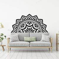 (สติ๊กเกอร์และรูปลอกผนัง) Setengah Mandala Vinyl Stiker Dinding Rumah Kepala Tempat Tidur Studio โยคะหยาง Dapat Dilepas Stiker Dinding Seni Lukisan