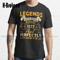 Legends Born In August 1972 Limited Edition Aged Perfectly Life Begins At 50Th Birthday 50 Years Vintage Trending T-Shirt Xs-5Xl