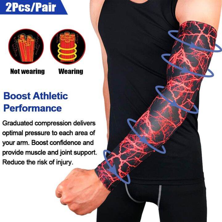 2pcs-pair-long-arm-sleeves-uv-protection-compression-sports-sleeve-cycling-hiking-golf-basketball-driving-fishing-elbow-cover-sleeves