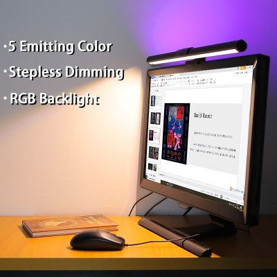 ✐✟ Touch Dimming Monitor Light Bar Led Desk Lamp Usb Monitor Lamp RGB Backlight Screen Bar Light For Computer Office Reading Lamp