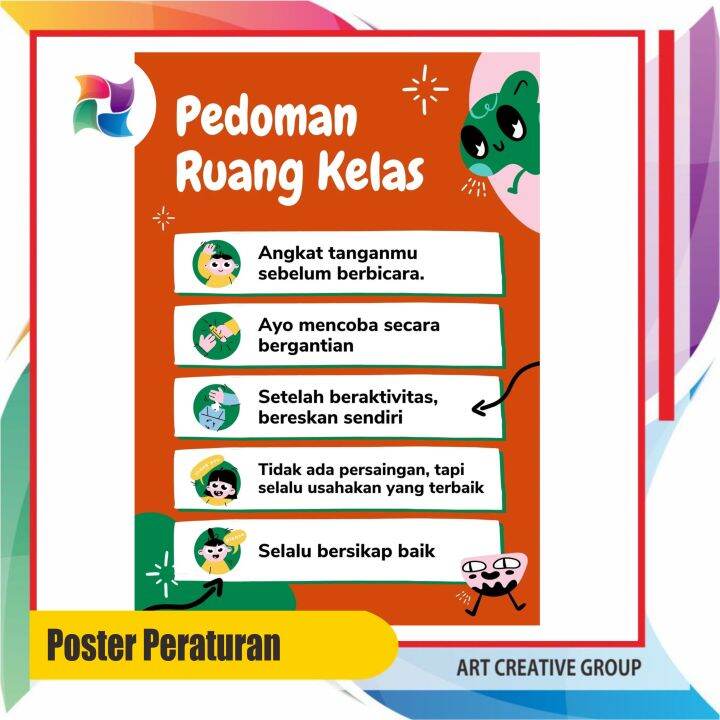 Poster Peraturan Ruang Kelas, Pedoman Ruang Kelas, Edukasi Anak, Dll ...