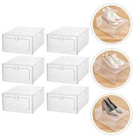 Shoe Box Storage Shoes Boxes Clear Organizer Stackable Case Plastic Sneaker Bins Closet Display Container Drawer Containers