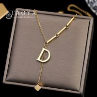 【DT】hot！ 2020 new classic titanium steel D letter pendant Necklace for fashion autumn  sweater chain girls neck