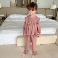 COD SDFGDERGRER BOBORA Girl Pajamas Set Long Sleeve Autumn Casual Shirt Pant