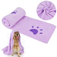 【CC】 Legendog 1pcs Footprint Printed Oversized Microfiber Absorbing Dog Dry Supplies