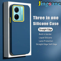 Jingsanc สำหรับ VIVO T1 5กรัมโทรศัพท์กรณีของเหลว3 In 1ลูกอมสี Soft TPU ซิลิโคนปลอกรวมทุกอย่างเลนส์กันกระแทกปกหลัง