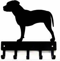 Pit Bull Terrier (natural Ears) Key Rack Dog Leash Hanger Clothes Hooks Bathroom Accessories Hanger In The Hallway Picture Hangers Hooks