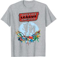 Mens US DC Justice League America Splash Silver Age mens cotton classic fashion round neck T-shirt Valentines Day gift