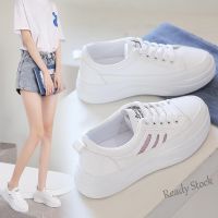 【Ready Stock】 ☫◕ C39 hchai shop DY STOCK Couple White Shoes Korean Casual Men Women Sneaker Kasut Perempuan Wanita Putih Sport Flat Heel