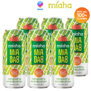 Lốc 06 Lon Nước Mía Tự Nhiên 240mL Nguyên Chất Mía Tươi 100% 3 Hương Vị