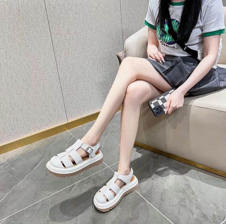 one-for-all-พร้อมส่งจากไทย-new-tx488-รองเท้าแตะแฟชั่น-ส้นหนา4cm-ป้องกันการลื่น-หนังนิ่มสวมใส่สบาย-สไตล์เกาหลีสำหรับผู้หญิง