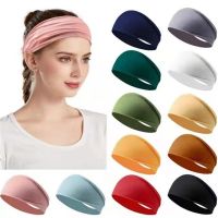 Exercise headband Yoga sweatband Mens and womens running fitness headband elastic cotton headband Solid color hair accessories