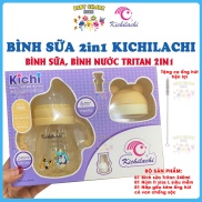 Tặng cọ ống hút Bình sữa, bình tập uống nước 2in1 Kichilachi Tritan có tay