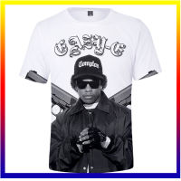 Rapper Eazy-E การพิมพ์ 3 มิติฤดูร้อนชายเสื้อคอกลมลำลองแขนสั้นบวกขนาดเสื้อยืดแฟชั่นเสื้อยืดเทรนด์ผู้ชาย XS-5XL