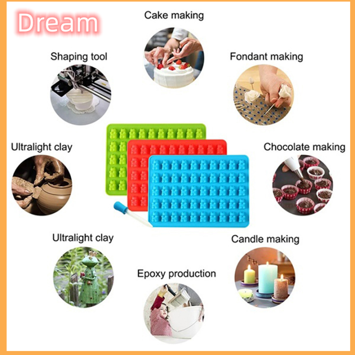 dream-53cell-แม่พิมพ์ซิลิโคนกัมมี่แบร์แม่พิมพ์เจลลี่ถาดน้ำแข็งเครื่องทำขนมแม่พิมพ์ช็อกโกแลต