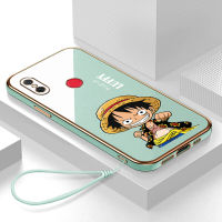 เคส Redmi Note 6 Pro Case Luffy ลักชัวรี่ 6D ซอฟท์ซิลิโคนกรอบสี่เหลี่ยมชายนี่ฟูลแบ็คปก