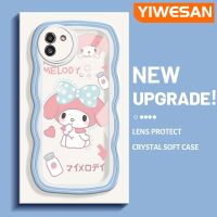 YIWESAN ปลอกสำหรับ Samsung A03 Core A03s เคสกรณีการ์ตูนเมโลดี้สีสันสดใสน่ารักขอบครีมเคสมือถือกันกระแทกแบบใสนิ่มเคสโปร่งใสลายกล้องถ่ายรูปสุดสร้างสรรค์เรียบง่ายปลอกป้องกันอ่อนโยน