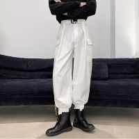 [M-5XL] Spring Autumn Overalls Men Casual Straight Drawstring Loose Versatile Solid Color Sports Trousers