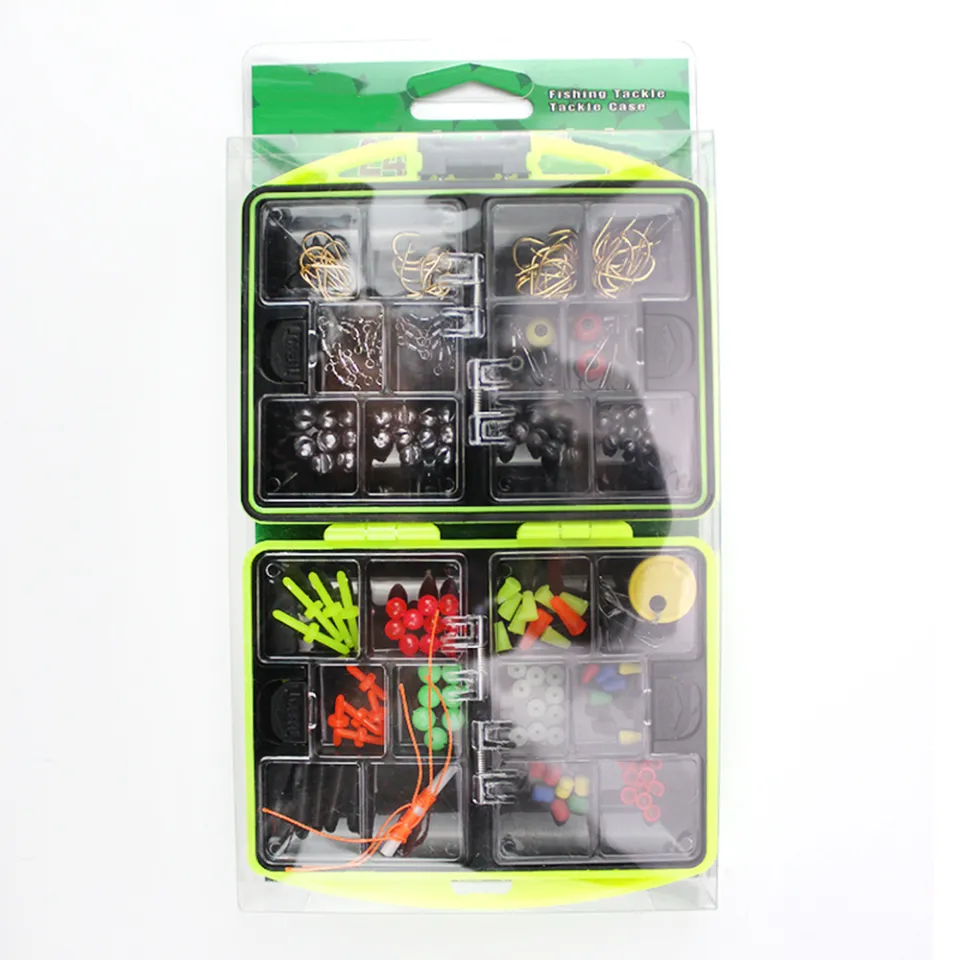 Fishing Accessories Kit Hook Fishing Accessories Fishing Gear Weights Fishing  Swivels Snaps Fishing Line Beads Fishing Set with Tackle Box