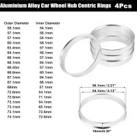 Uxcell แหวนดุมล้อรถยนต์4ชิ้นขนาด56.1มม. 57.1มม. 63.4มม. ถึง ID 54.1มม. 56.1มม. 64.1มม. อะลูมินัมอัลลอยศูนย์กลางกระบอกสูบรูปล้อ