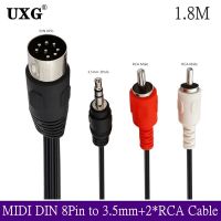 MIDI DIN 8pin 8 Pin DIN To 2RCA Male /3.5mm Audio 8 Pin DIN/RCA Cable 1.8m 6FT