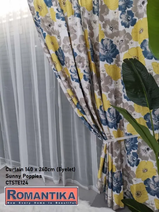 【ROMANTIKA】Langsir Viral Ready Made Eyelet Curtain Floral Design