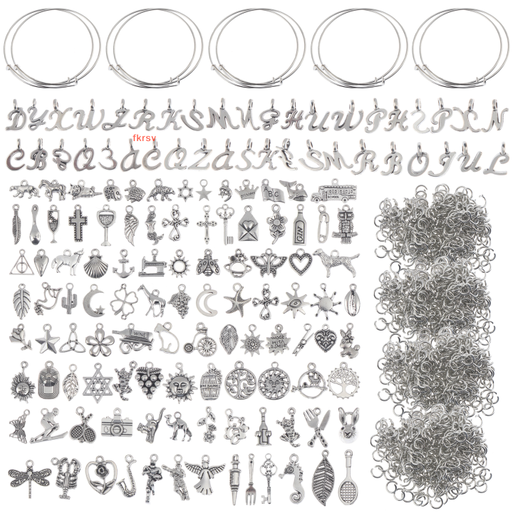 JIANI 562Pcs Bangles Bracelet Making Kit, 10Pcs Expandable Bangle Bracelets  with 52Pcs