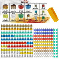 28/220PCS Mini ฟิวส์ขนาดกลางสำหรับรถยนต์ใบมีดฟิวส์รถยนต์รถชุดฟิวส์ชุดรถบรรทุกอุปกรณ์เสริม 5A/ 7.5A/10A/15A/20A/25A/30A-Youerd