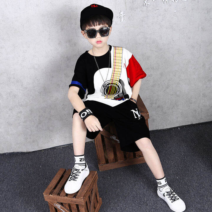 summer-new-children-go-out-clothes-baby-boy-cartoon-0-collar-drink-t-shirt-shorts-2-piece-set-baby-clothes-kids-fashion-toddler