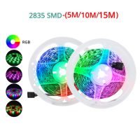 5M 10M 15M USB LED Strip Lights 30LED/M RGB Tape SMD 2835 Flexible Tape Diode Ribbon TV Backlight Room Home Decoration Light Bar