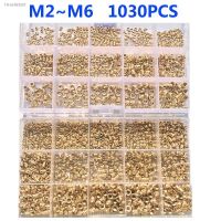 ﹍☑ M2 M2.5 M3 M4 M5 M6 Brass Heat Set Insert Nut Hot Melt Nutinsert Thread Knurled Double Twill Embedment Copper Nut Assortment Kit