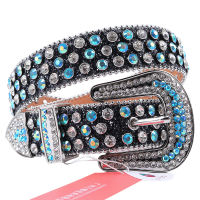 Luxurious Western PU Leather Bling Men Rhinestones Belt Fashion Diamond Studded Belts For Women Goth Alloy Buckle Belt For Jeans