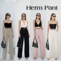 กางเกงขายาวเอวสูง+เข็มขัด✨Herm Pant✨เนื้อผ้าพรีดีทรงสวย ป้ายINTUON