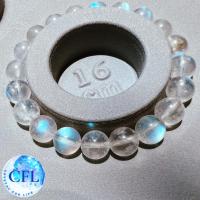 Rainbow Moonstone กำไลหินมูนสโตน ขนาดเม็ดหิน(9.5-11 มม.) หินของนักเดินทาง สร้อยข้อมือหินแท้ หินนำโชค หินธรรมชาติ เครื่องราง นำเข้าจากอินเดีย