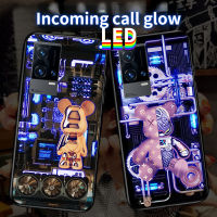 MG เคสโทรศัพท์เรืองแสง LED สำหรับเคสโทรศัพท์ซัมซุงเคสโทรศัพท์ S23ULTRA S23Plus S21Plus S22Plus S22ULTRA S20PLUS A53 A73 NOTE20ultra A12 A14 A72 A71 A52 A51 A32 A21S NOTE10 10Plus เครื่องจักรวิศวกรรมหมี