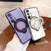 เคสสำหรับ Xiaomi 11T Xiaomi11T 11TPro Pro 5G 2021เคสชุบเคลือบผิวด้วยไฟฟ้าเคสโทรศัพท์ขายึดแหวนนิ้วในตัวหมุนได้หลายฟังก์ชัน