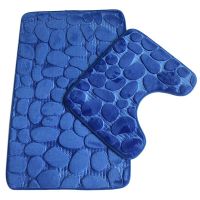 2Pcs Bath Mat,Bathroom Mat and U-Shaped Contour Toilet Rug Set,Memory Foam Absorbent Machine Washable Floor Bathmat