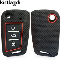 dfthrghd Silicone Car Key Case Cover For Skoda Fabia Rapid Octavia Kodiaq Seat Ibiza Leon Ateca For VW Passat B8 B5 Tiguan Polo Tiguan