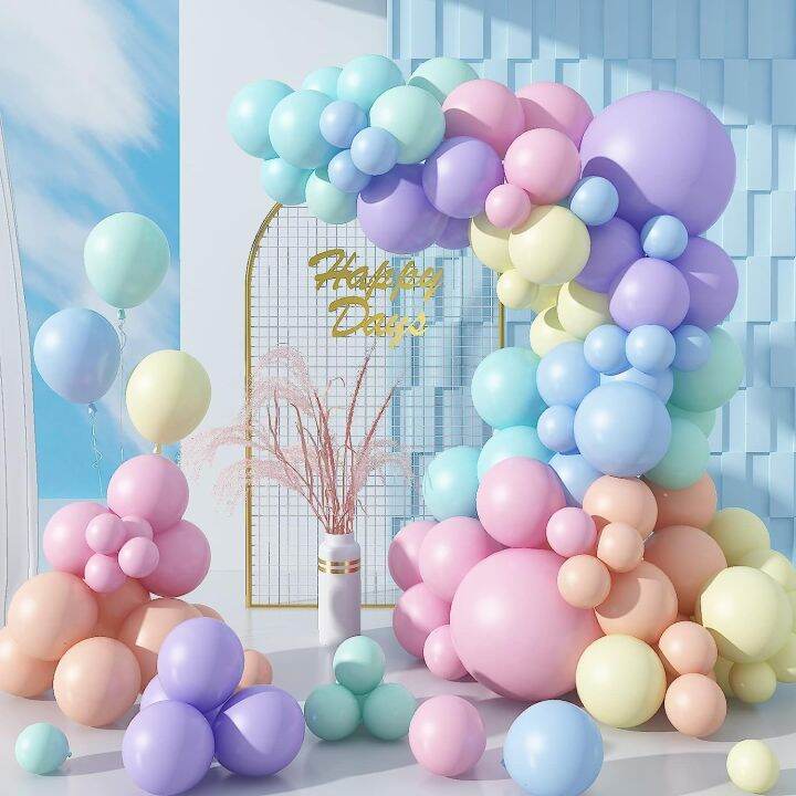 ASONE 50pcs 10”Macaron Pink Purple Blue Yellow Green Orange Balloon ...