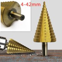 1Pcs 4-32 4-42 mm HSS Titanium Coated Step Drill Bit Drilling Power ToolsMetal High Speed Steel Wood Hole Cutter Step Cone Drill