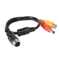 กล้องรักษาความปลอดภัยบนศีรษะสำหรับการบิน4pin M12 Rca ตัวผู้ Dc ตัวผู้สายพ่วงกล้องอะแดปเตอร์สำหรับกล้องวงจรปิด