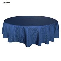 2021UFRIDAY Round Tablecloth Waterproof Table Cloth Navy Blue Plaid Polyester Table Cover for Party Home Kitchen Decor Table Cloths