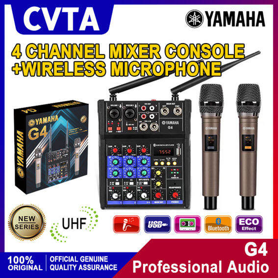 YAMAHA G4 MIXER Bluetooth With 2 Pcs High Quality Wireless Microphone