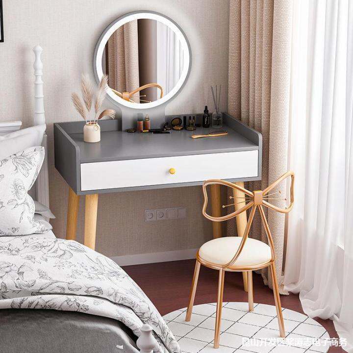Nordic bedroom dressing table year new small apartment dressing table mini single 50cm narrow