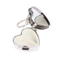 1Pc Heart-Shaped Keychain Small Pill Box Portable Metal PillBox Medicine Organizer Container Medicine Case Candy Box Storage Storage Boxes