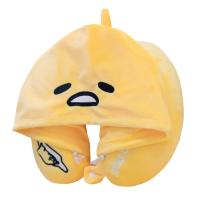 【YF】 New Style Japanese Anime Cute Egg Yolk Plush Toys  Travel Pillow Shoulder Pad Portable U-shaped Headrest Long Trip Girl Gift