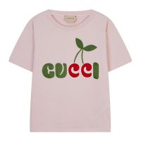 เสื้อยืดพรีเมี่ยมGucci?? เสื้อยืดคอกลม แขนสั้น ผ้าฝ้าย พิมพ์ลาย Gucci Cherry 609675 Xjdny