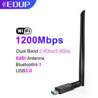 EDUP USB Wifi Adapter 1200Mbps Dual Band 2.4GHz5GHz Bluetooth 4.1 6dBi High Gain Antenna RTL Chipset Wi-Fi Network Card For PC