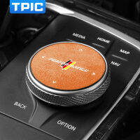 TPIC Alcantara สำหรับ BMW G22 G28 X3 G01 F10 G20 X5 E70 X6 M ประสิทธิภาพมัลติมีเดียปุ่มลูกบิดสติกเกอร์รถอุปกรณ์เสริม