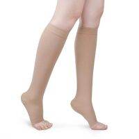 ☒¤ Medical Calf Compression Stockings Varicose Veins Shaping Graduated Pressure Stockings Elastic Open Toe Knee High Stockings S-XL